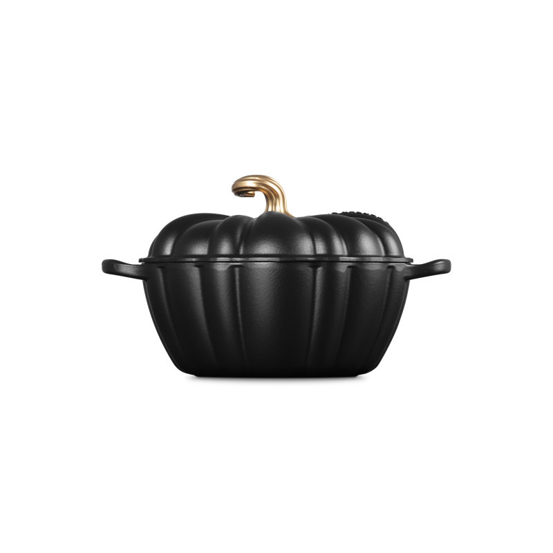 Le Creuset Enameled Cast Iron Pumpkin Cocotte, 4 Qt. - Licorice, Black