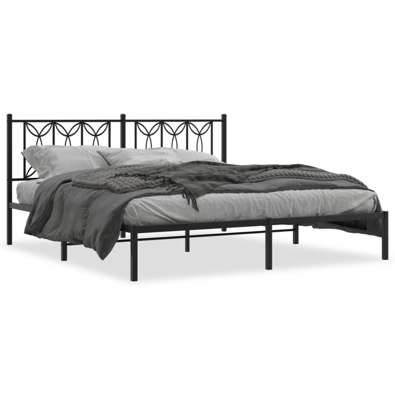 Gonzales Metal Bed, Black, 183 x 213cm