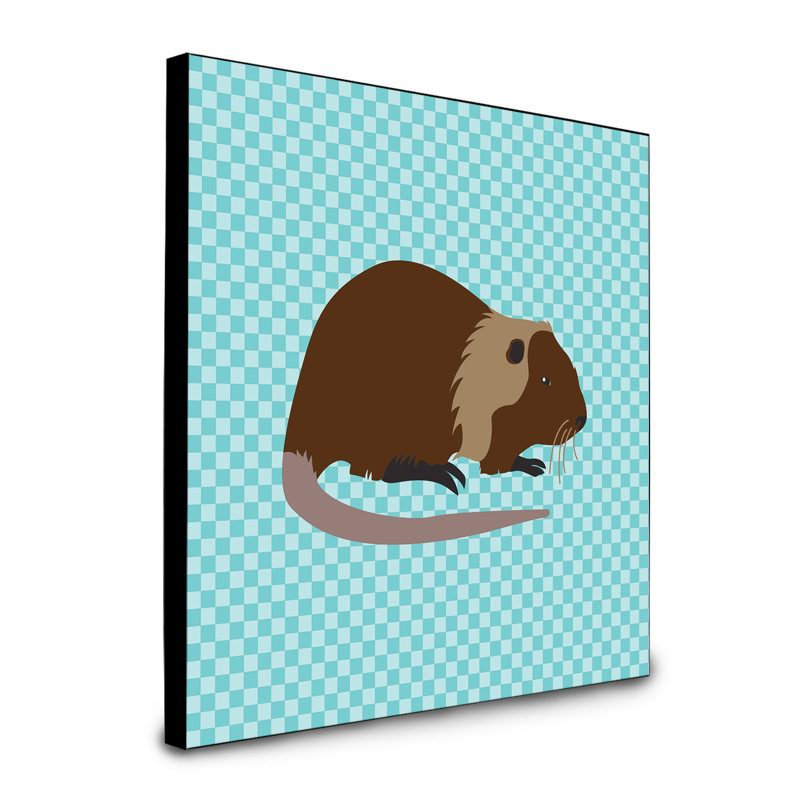 « coypu nutria river rat », art encadré Lecco, bleu