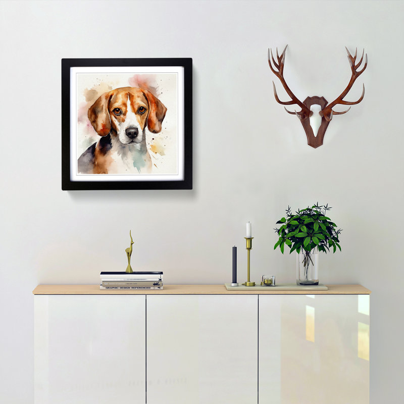 Single Picture Frame Print on Wood, Black