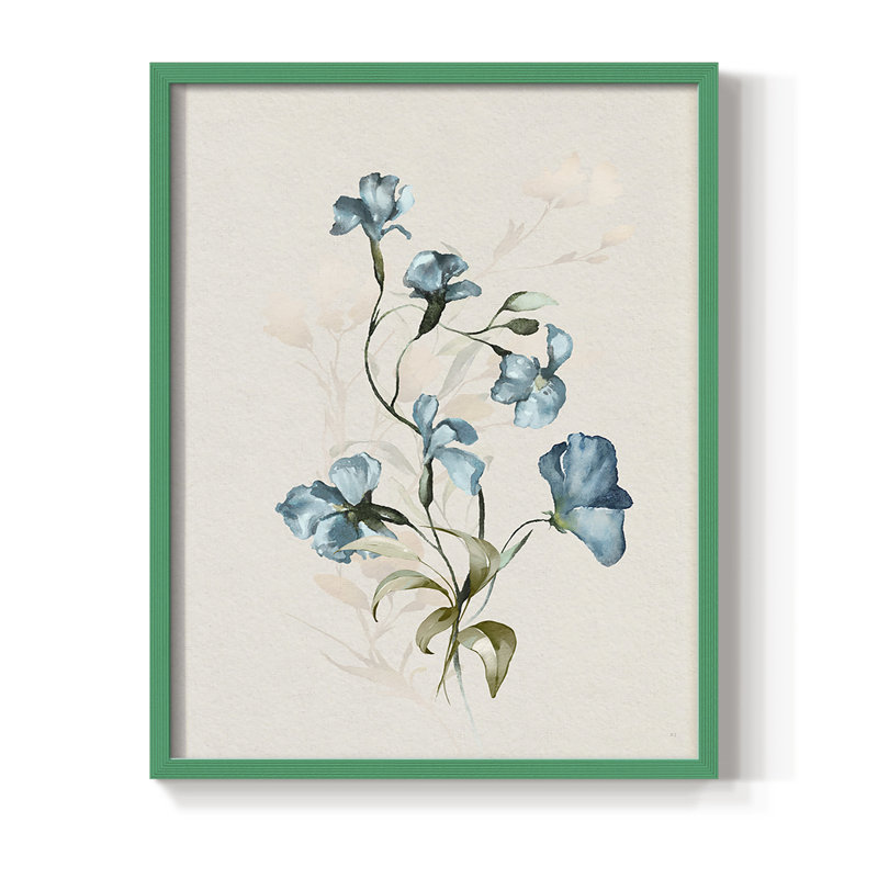Reproduction encadrée Sweet Pea II - bois massif, H 30 po x l 24 po, Vert