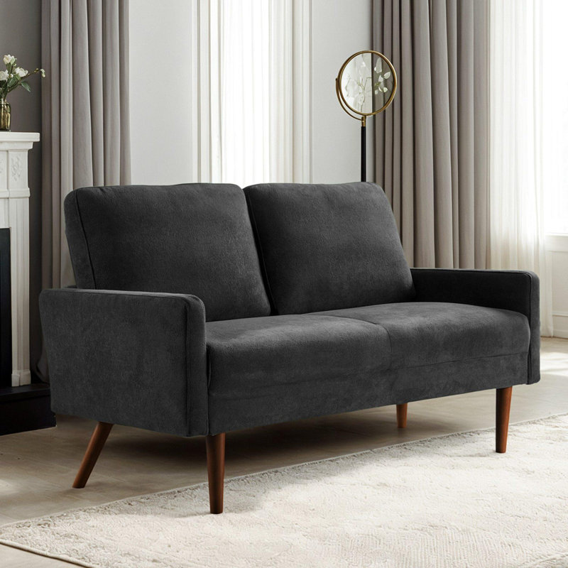 Canapé rembourré de conception moderne, Ivoire, H 33,07 po x l 67,32 po x P 29,92 po