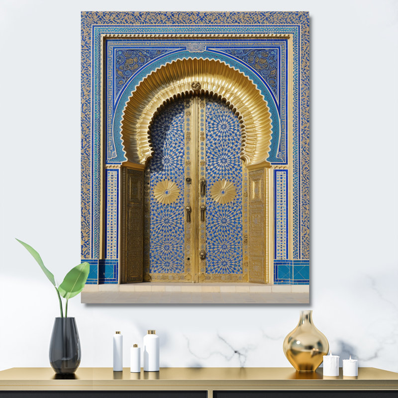 Art mural sur toile Morroco Palace Golden Doors II - campagne, H 40 po x l 30 po x P 1,5 po, Toile tendue