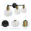 Luminaire de meuble-lavabo noir mat à 3 lumières, miroir de salle de bain moderne avec abat-jour en verre transparent, applique murale câblée E26 pour chambre à coucher, commode, homologué UL