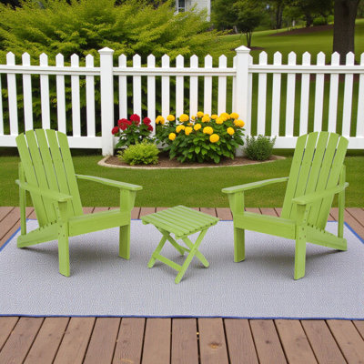 Grandview Solid Wood Adirondack Chair and Side Table Set