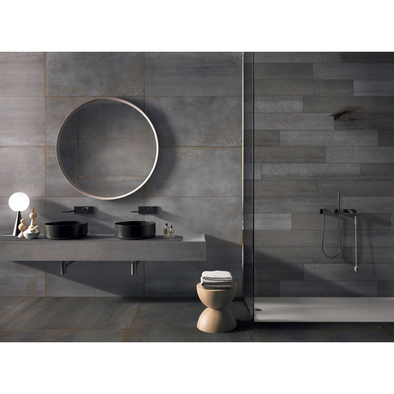 23.47 in. x 47.01 in. Porcelain Tile, Iron
