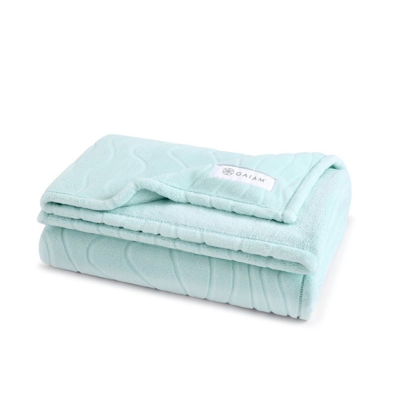 Jeté 100% polyester GAIAM Velvetloft, Turquoise pâle, Jeté