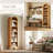 6-Tier Arched Storage Bookcase with 2 Adjustable Shelves,Wood Bookshelf Open Display Shelves for Living Room,Entryway,Bedroom,Natural,Assembly Require-960497915