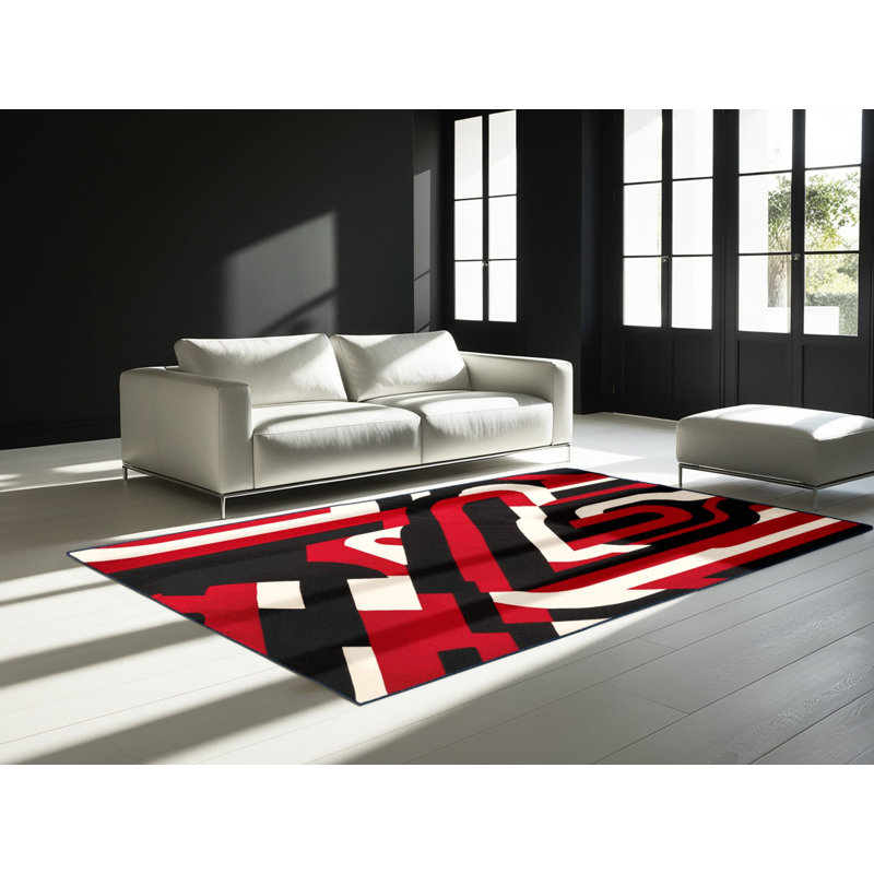 Crimson Depths Rug, Square 3'