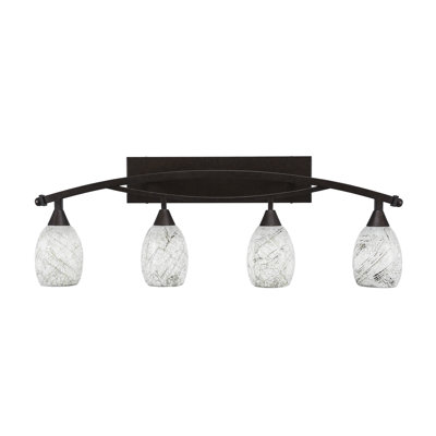 Eisenhauer Bow 4 Light Bath Bar Shown With 5" Natural Fusion Glass