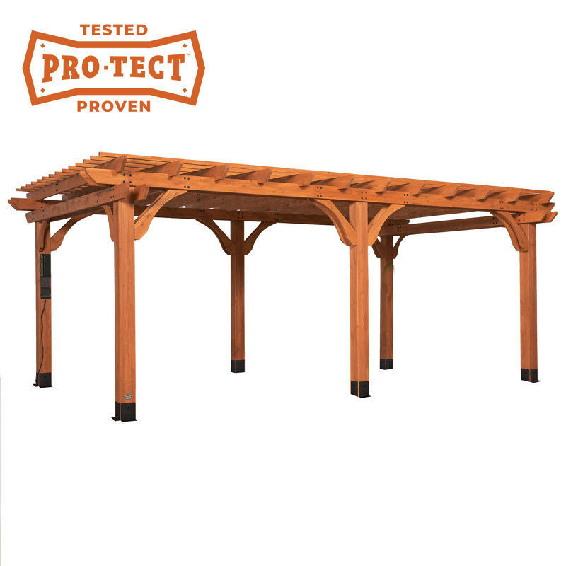 Ensemble de pergola d'extérieur en bois de cèdre 20 pi x 12 pi Backyard Discovery Beaumont