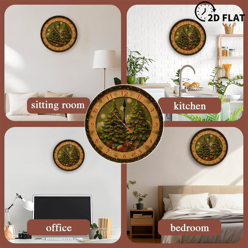 Christmas-Clock-With-Decorated-Trees