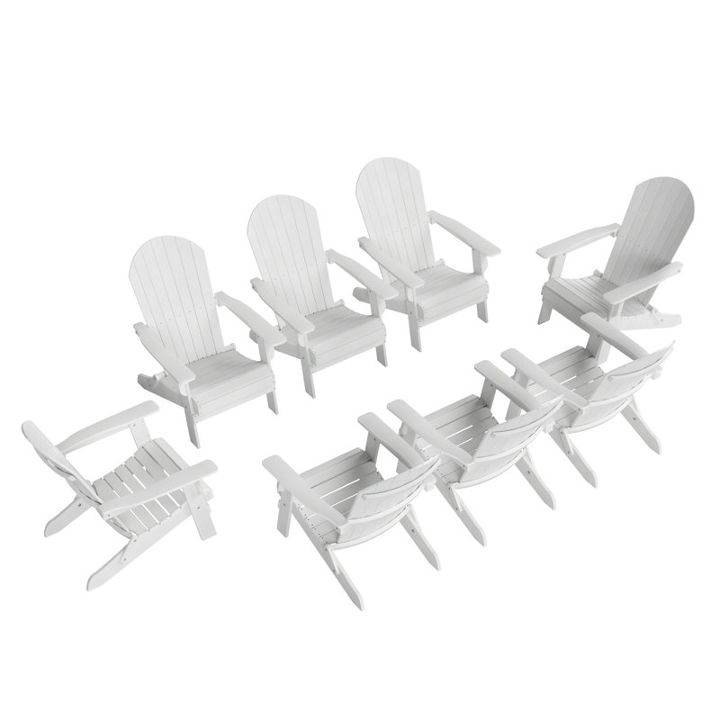 Chaise Adirondack pliante en plastique Arrlo, Blanc