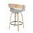 Elisa Farmhouse Counter Stool In White Washed Wood And Grey Fabric By Lumisource - Set Of 2