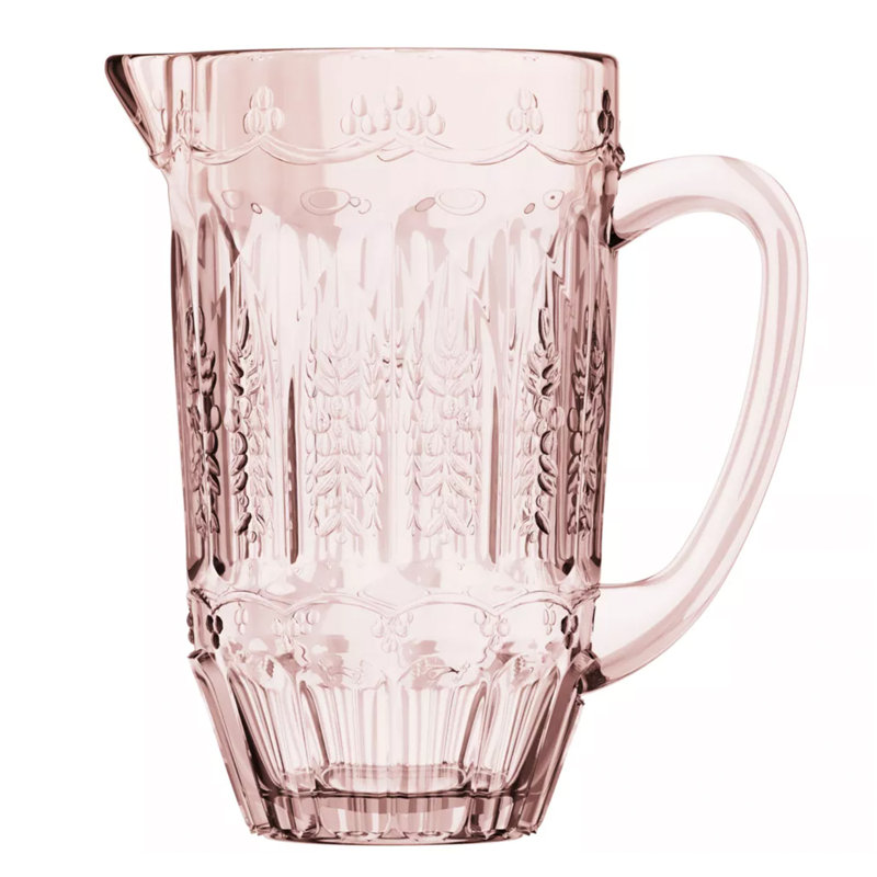 Pichet en verre - rose rétro