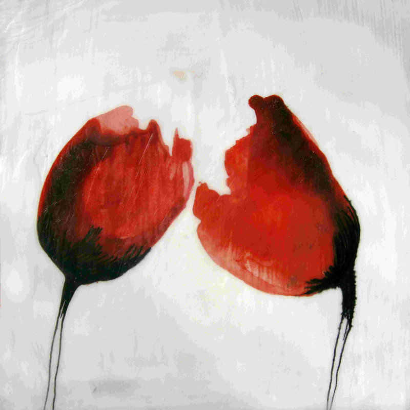 " Red Drops II " by Open Journey Painting Print, 12" H x 12" W