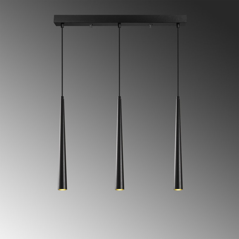 Luminaire suspendu conique à 3 lumières pour îlot de cuisine Exton