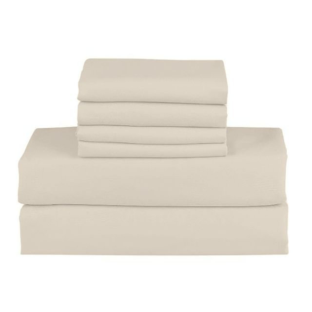 Hotel Luxurious Bamboo Blend Deep Pockets Breathable Cooling Bed Sheet Set 2000 Series, Queen Sheet Set + 4 Pillowcases