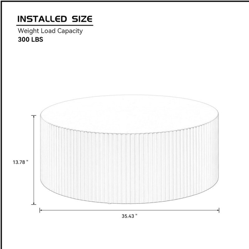 Table basse Deyli, H 13,85 po x L 35,5 po x l 35,5 po, Blanc