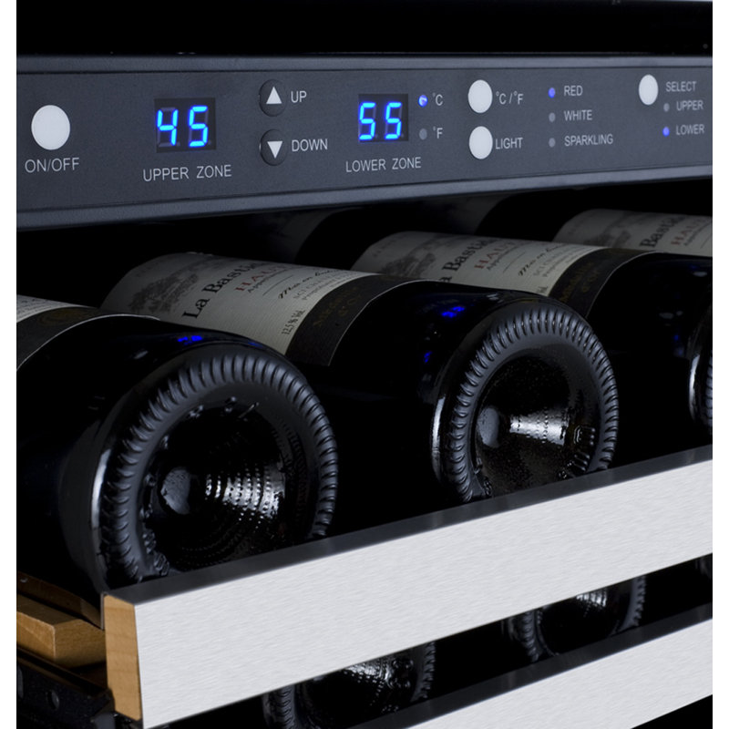 Allavino FlexCount Series 56 Bottle Dual Zone Built-In Wine Refrigerator with Stainless Steel Door - Right Hinge