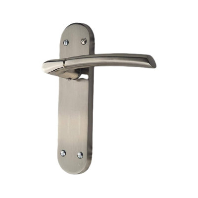  Indiana Door Handles on Backplate in Satin Stainless Steel Finish - 180mm x 45mm