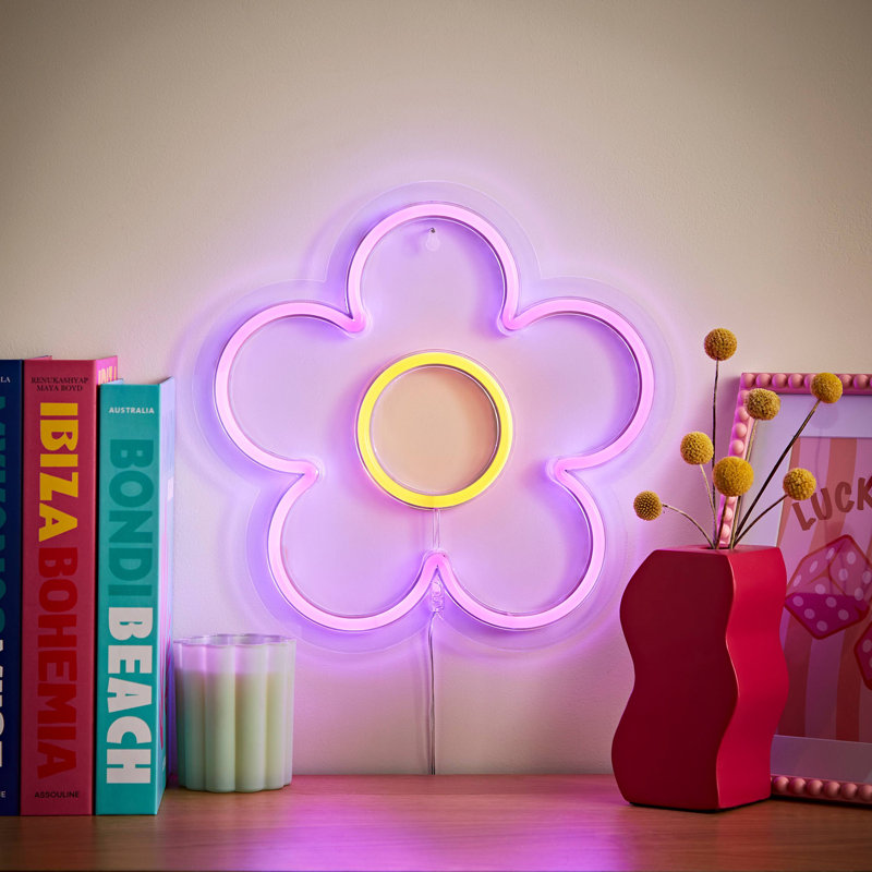 Neon Sign Flower Style Novelty Wall Light