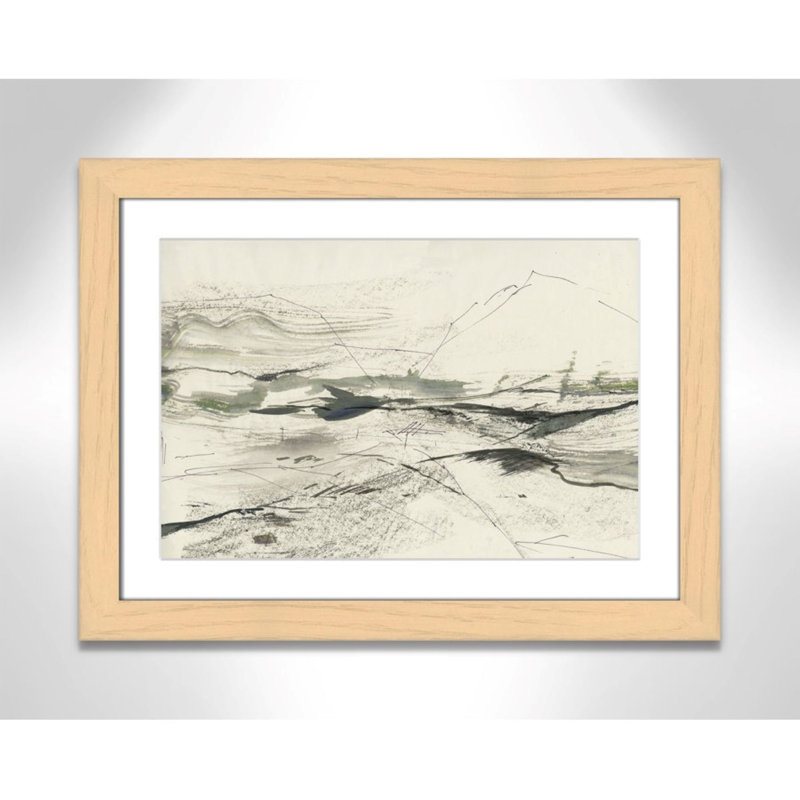 " Green Sketches " by PI Studio, Blanc, Cadre naturel en cube naturel, H 18,5 po x l 24,5 po x P 1,25 po