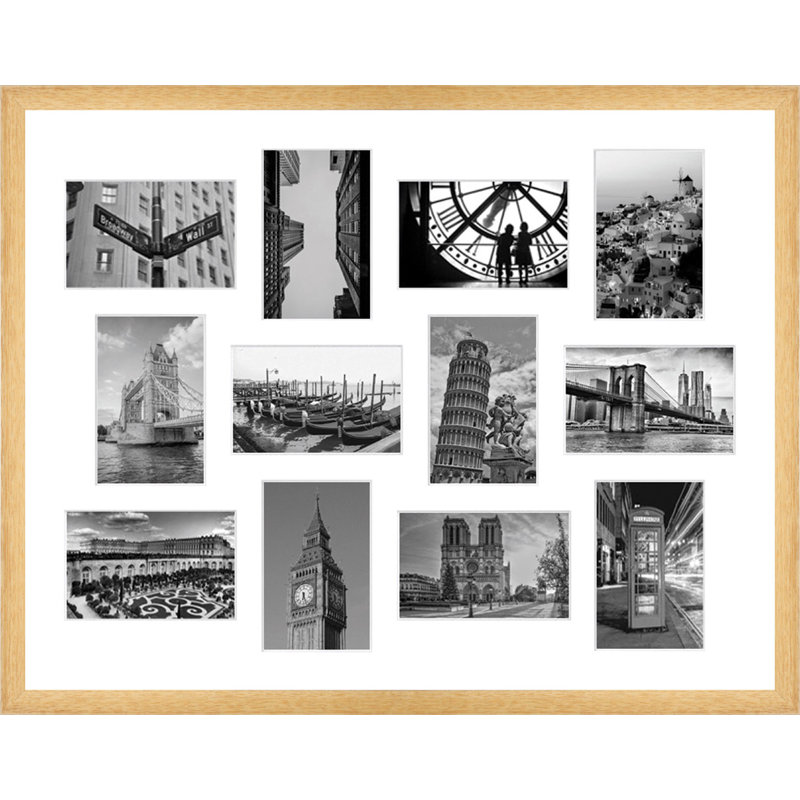Lanayah Wood Picture Frame with Mat, Natural brown