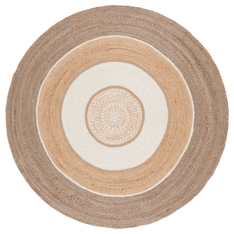 Tapis naturel / gris Natural Fiber 535, Rond 5 pi