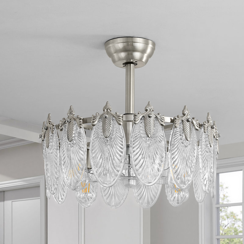 Ventilateur de plafond moderne 21 po avec lumière, Nickel