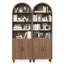 Arched Bookshelf With Storage, 6-Tier Cabinet Bookcase With Doors And Open Display Shelves, Walnut