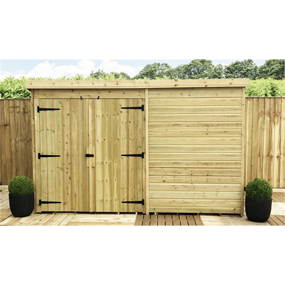 Suzzette 10ft. W x 4ft. D Solid Wood Garden Shed