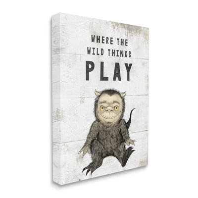 «Where Wild Things Play Rustic Mythical Forest Monster», art mural sur toile surdimensionné par Daphne Polselli