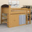 Lit mezzanine avec garde-robe intégré, armoire de rangement et DEL-724463217