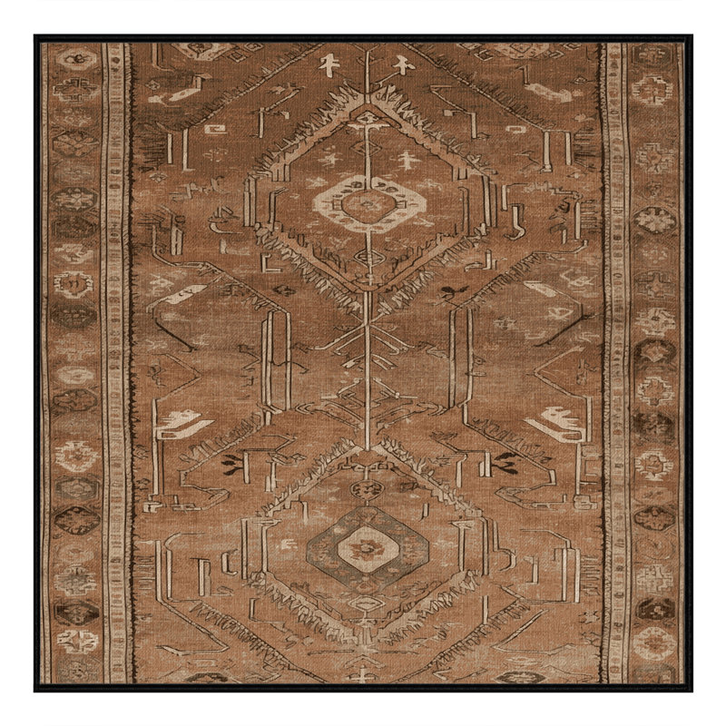 Machine Washable Turkish Brown Area Rug, Square 6'