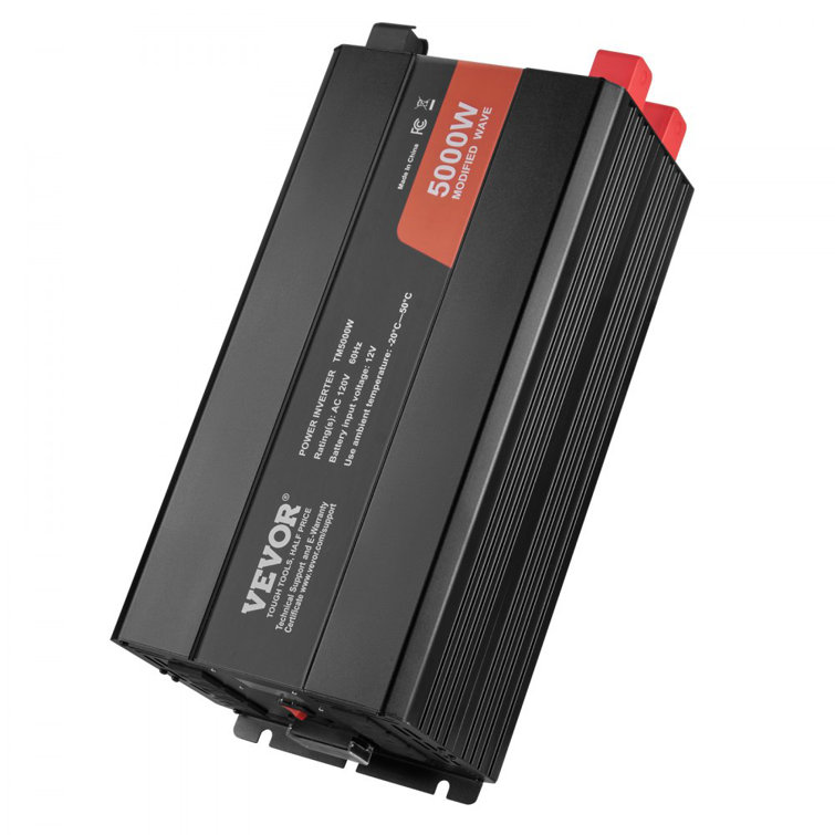 Modified Sine Wave Inverter, 5000W, DC 12V to AC 120V Power Inverter with 6 AC Outlets 2 USB Port 1 Type-C Port, LCD Display and Remote Controller for High Load Home Appliances, CE FCC Certified