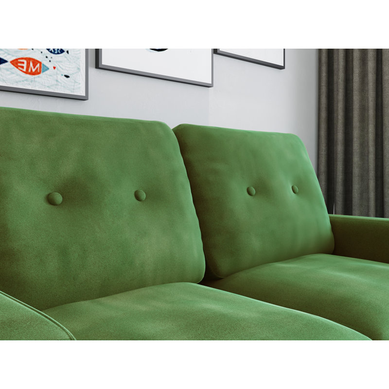 Causeuse 58 po, Velours vert olive