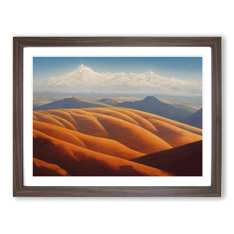 Grand Mountain Landscape - Print, 46cm H x 64cm W, Walnut