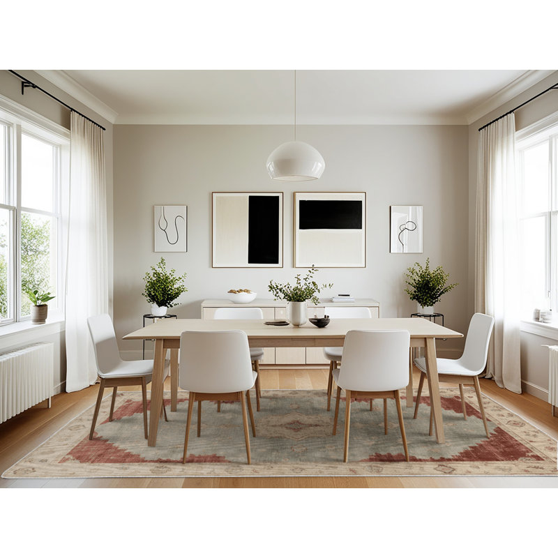 Machine Washable Overdyed Beige Area Rug, Rectangle 7' x 10'