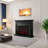 Black Rubber Wood Landscape Electric Fireplace-108190540