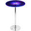 Table de salle à manger à piédestal réglable avec plateau en acrylique brillant et lumière DEL, ronde, 4 places, style contemporain