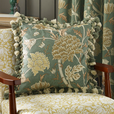 Cray Floral Square Throw Pillow Cover
