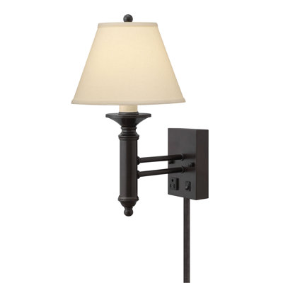 Hammertone Bronze Plug-in Armed Sconce