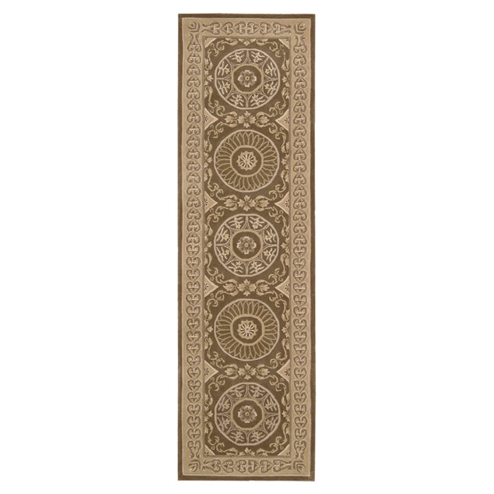 Tapis oriental en laine touffeté à la main Odette, Tapis de couloir 2 pi 3 po x 8 pi