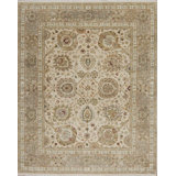 Passions Hand Knotted Wool Area Rug in Ivory/Coral