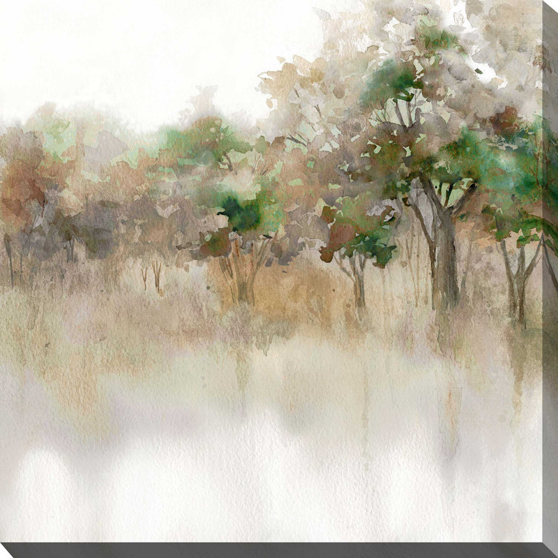 «Subtle Meadow Reflections» par Carol Robinson - Peinture, L 18 po x H 18 po, Toile tendue