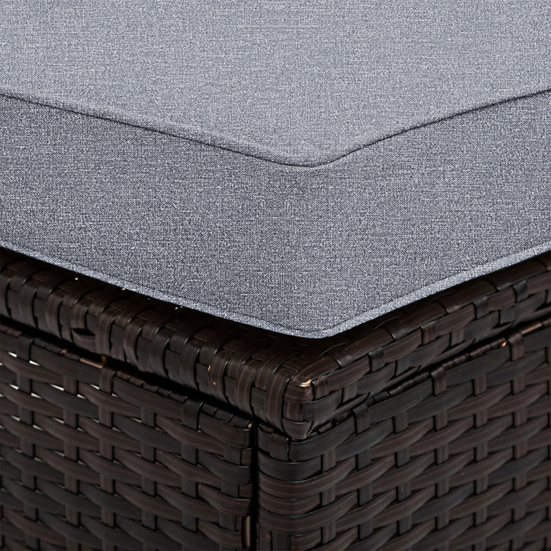 Ensemble de canapé modulaire d'extérieur 5 pièces 5 pièces, Coussin gris / cadre brun
