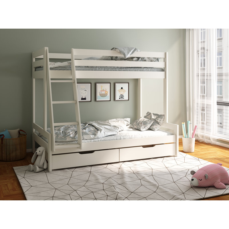 Abbottstown European Double (140 X 200 Cm) Bunk Bed with Storage Included