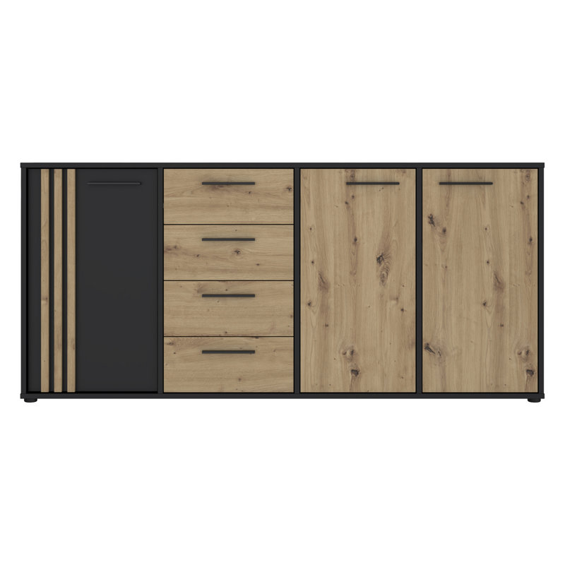 Aundraya 32.1cm Sideboard, Black, Black/Beige