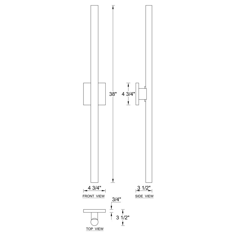 Jonavon LED Wall Light, 38" H x 4.75" W x 3.5" D